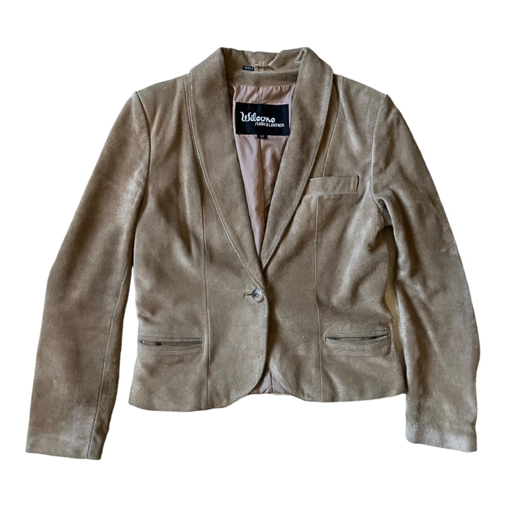Vintage Wilson Suede Leather Tan Jacket Women Size 12